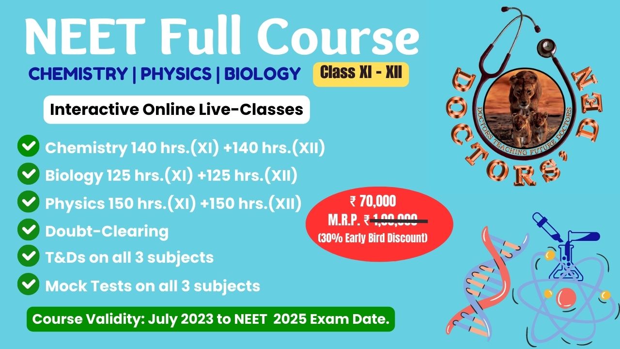 NEET Full Course : XI+XII Chemistry | Physics | Biology