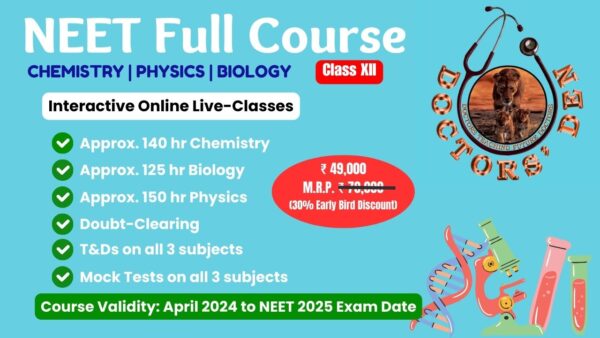 NEET Full Course : XII Chemistry | Physics | Biology